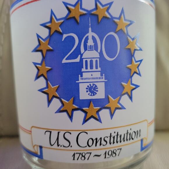 Vintage US Constitution 200th Anniversary We the People Frosted Glasses set of 2 - Picture 2 of 8